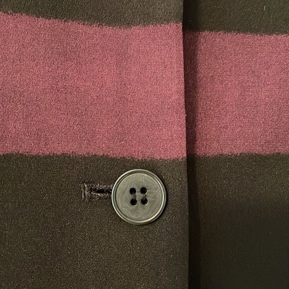 Jones New York vintage 100% silk stripe jacket and matching shell set size 6 - Picture 8 of 9